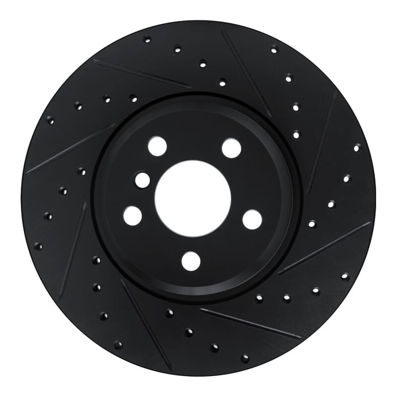 R1 Concepts — R1 Concepts Brake Rotor Drilled and Slotted Black