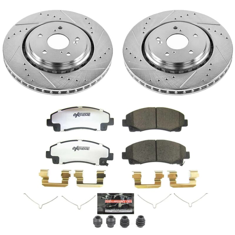 PowerStop — Z26 Street Performance Ceramic Brake Pad and Drilled & Slotted Rotor Kit