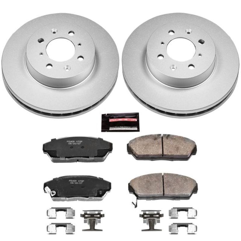 PowerStop — Genuine Geomet Coated Rotor and Low-Dust Ceramic Brake Pad Kit