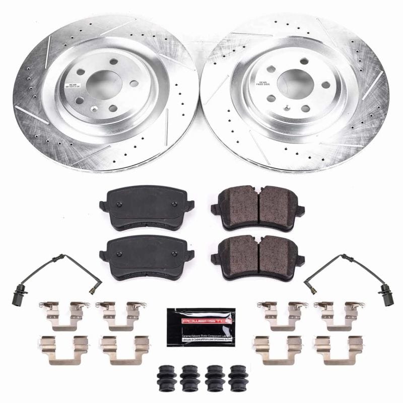 PowerStop — Z23 Daily Driver Carbon-Fiber Ceramic Brake Pad and Drilled & Slotted Rotor Kit