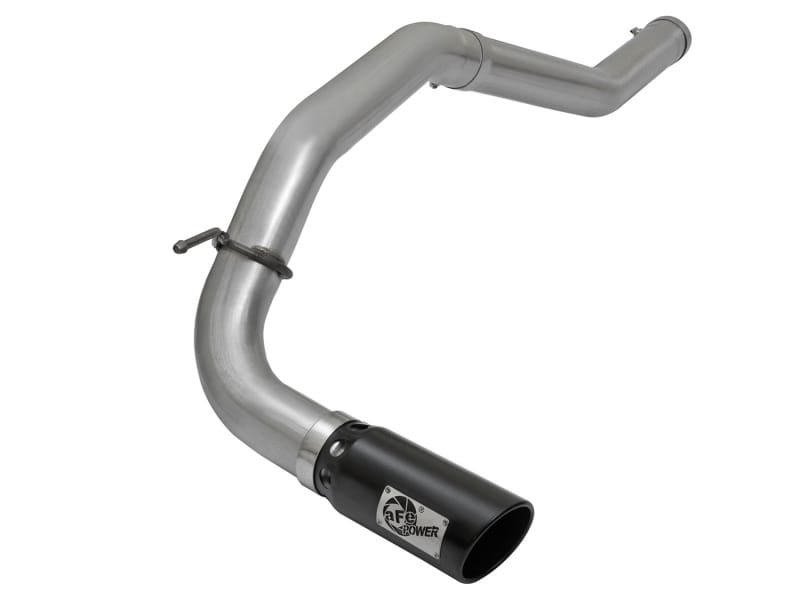 aFe — Large Bore-HD 4 IN DPF-Back Stainless Steel Exhaust System w/Black Tip