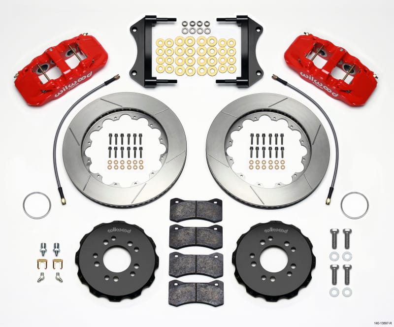 Wilwood — KIT,FRONT,C7 VETTE 2014-UP,AERO6,14.25 ROTOR,RED,W/LINES