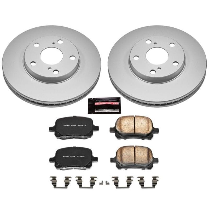 PowerStop — Genuine Geomet Coated Rotor and Low-Dust Ceramic Brake Pad Kit