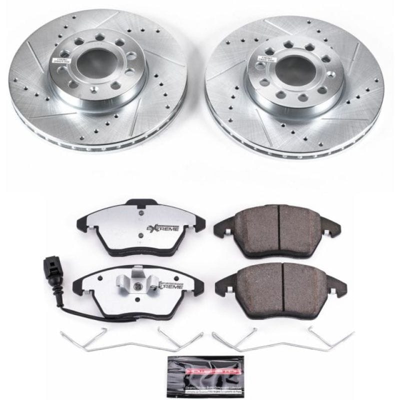 PowerStop — Z26 Street Performance Ceramic Brake Pad and Drilled & Slotted Rotor Kit