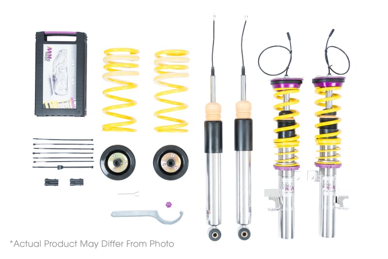KW — Plug & Play Height Adjustable Coilovers with electronic damping control
KW DDC PLUG & PLAY COILOVER KIT - 39010059