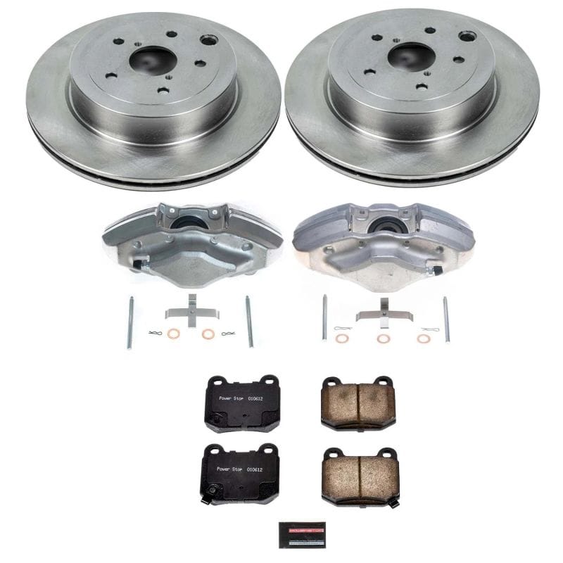 PowerStop — OE Stock Replacement Low-Dust Ceramic Brake Pad, Rotor and Caliper Kit