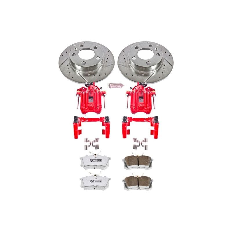 PowerStop — Z26 Street Performance Ceramic Brake Pad, Drilled Slotted Rotor, and Caliper Kit