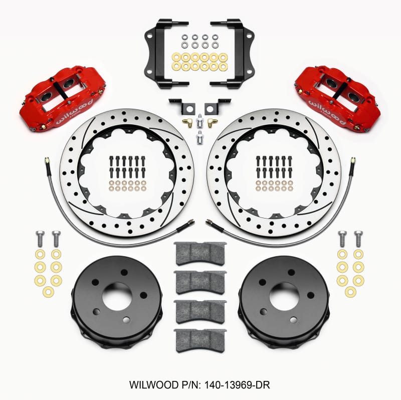 Wilwood — KIT,REAR,JEEP JK,07-18,FNSL4R,12.88 ROTOR,SRP,RED,W/LINES