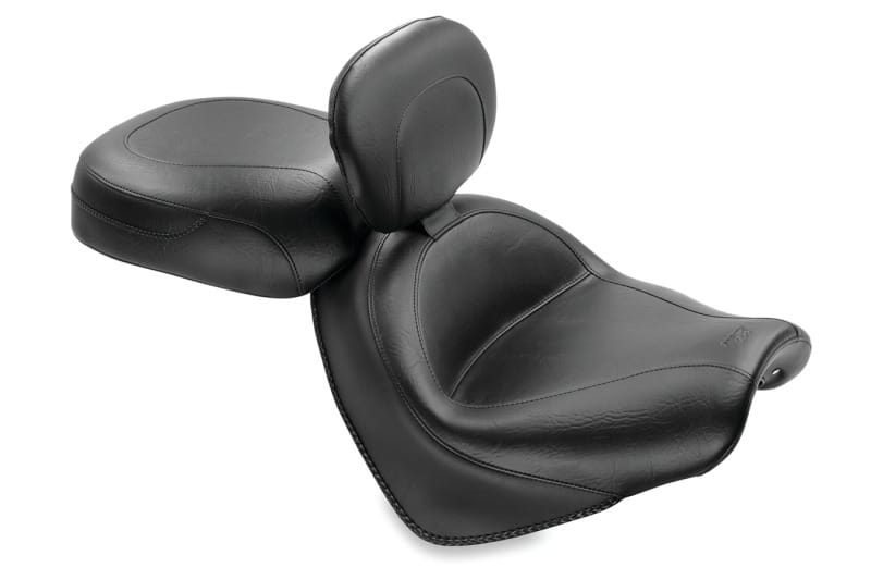 Mustang Motorcycle — Mustang 04-09 Honda VTX1300C Wide Touring 2PC Seat w/Driver Backrest - Black