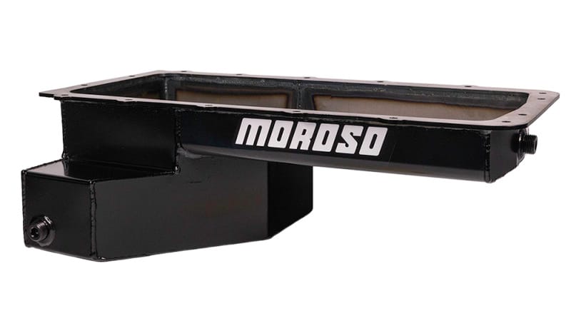 Moroso — Moroso Ford 5.0 Coyote (w/Rear Sump) Road Race Baffled Wet Sump 9qt 6-5/8in Steel Oil Pan