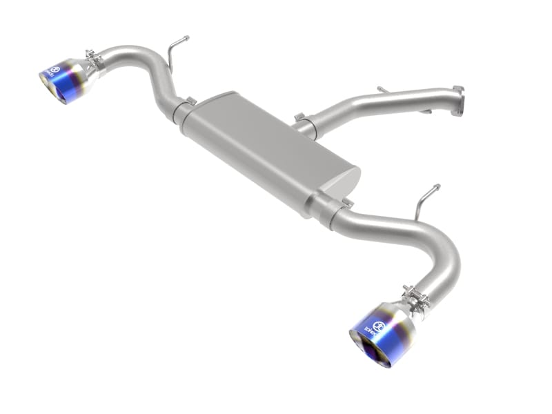 aFe — Takeda 2-1/2 IN 409 Stainless Steel Axle-Back Exhaust w/ Blue Flame Tips