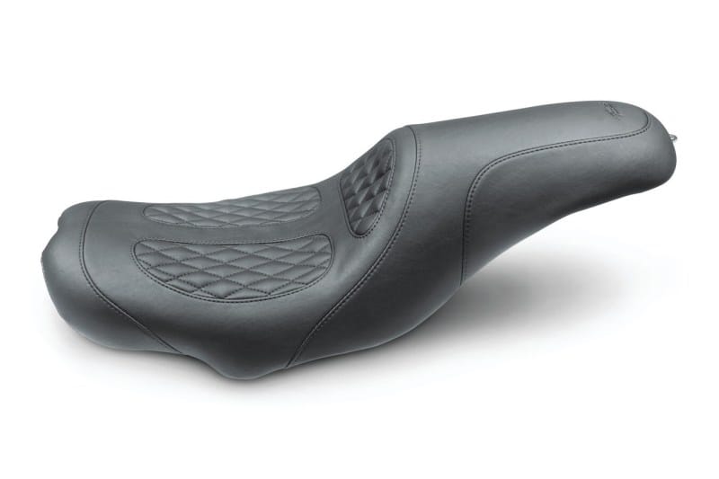 Mustang Motorcycle — Mustang 08-20 Harley Electra Glide,Rd Glide,Rd King Tripper Fastback 1PC Seat w/Diam Stitch- Black