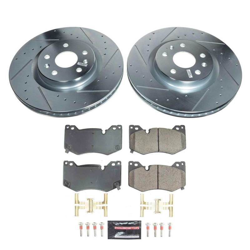 PowerStop — Z23 Daily Driver Carbon-Fiber Ceramic Brake Pad and Drilled & Slotted Rotor Kit