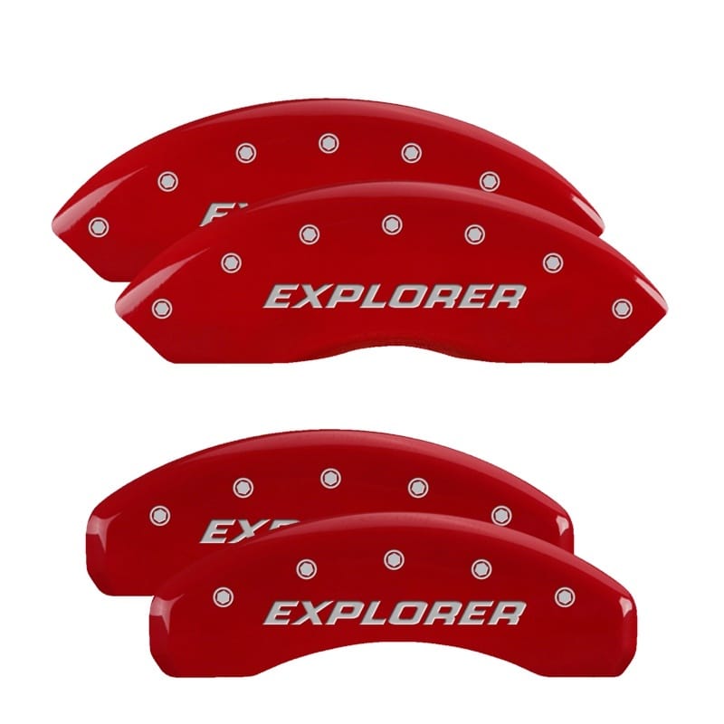 MGP — Set of 4 caliper covers, Engraved Front and Rear: Explorer/2011, Red powder coat