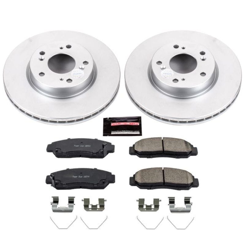 PowerStop — Genuine Geomet Coated Rotor and Low-Dust Ceramic Brake Pad Kit