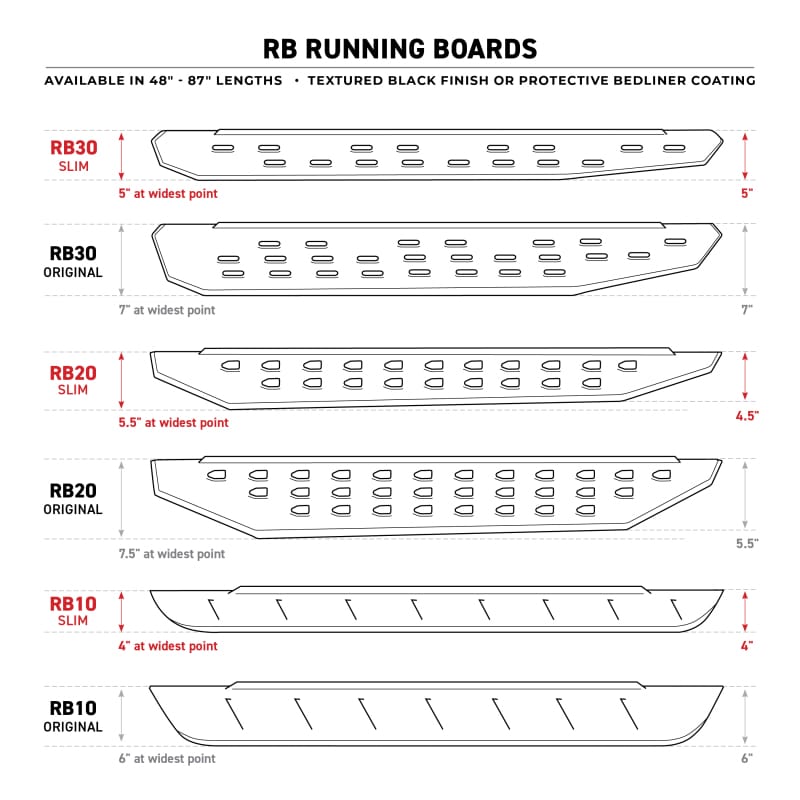 Go Rhino — RB20 Running Boards - 87" Long - BOARDS ONLY