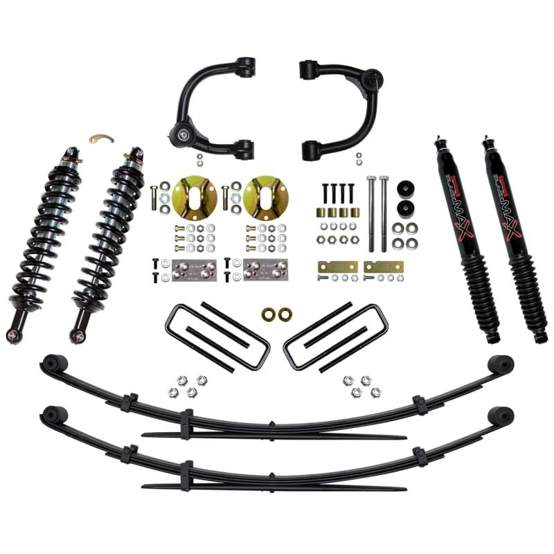 Skyjacker — 3 In. Coilover Lift System With Rear Black MAX 8500 Shocks.