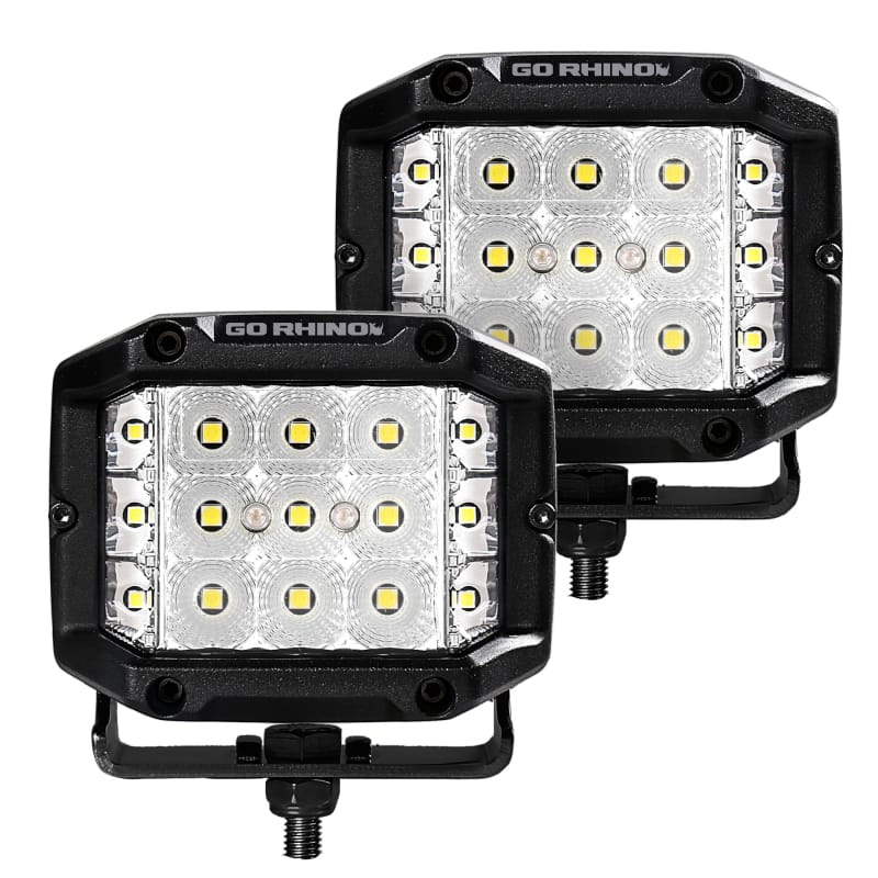 Go Rhino — Bright Series - SIDELINE 4x3 LED Flood Lights, Pair