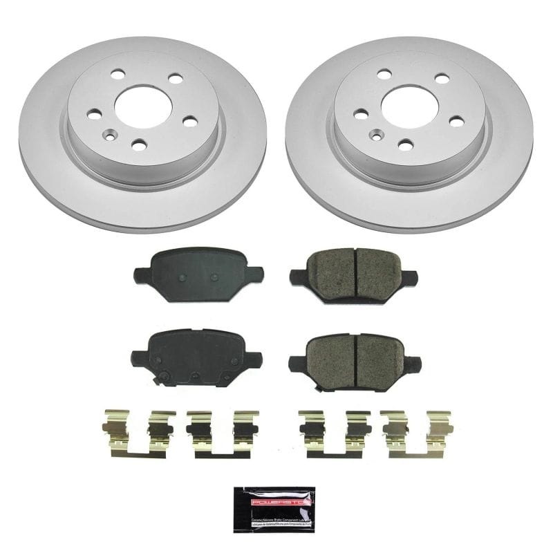 PowerStop — Genuine Geomet Coated Rotor and Low-Dust Ceramic Brake Pad Kit