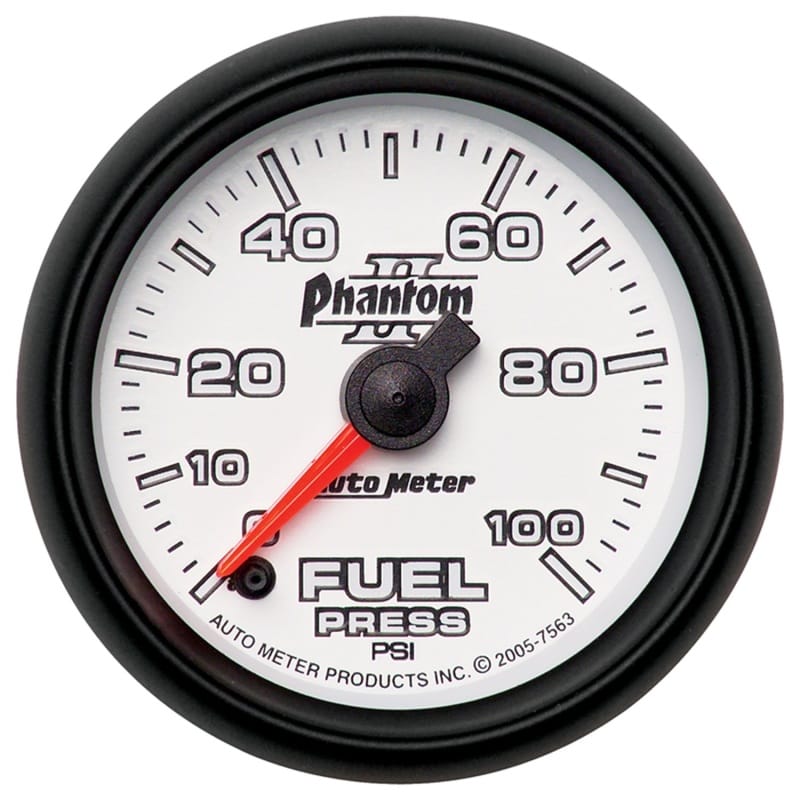 AutoMeter — GAUGE, FUEL PRESSURE, 2 1/16", 100PSI, DIGITAL STEPPER MOTOR, PHANTOM II