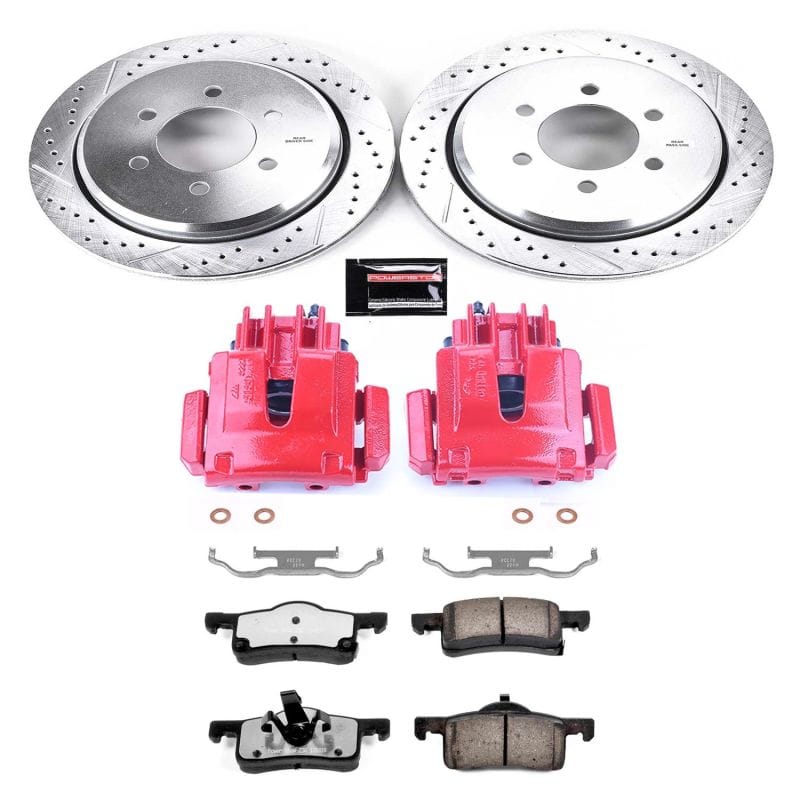 PowerStop — Z36 Truck and SUV Ceramic Brake Pad, Drilled & Slotted Rotor, and Caliper Kit