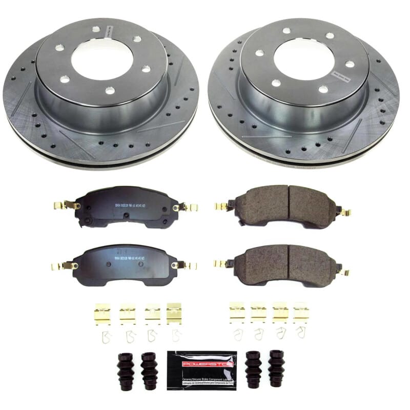 PowerStop — Z23 Daily Driver Carbon-Fiber Ceramic Brake Pad and Drilled & Slotted Rotor Kit
