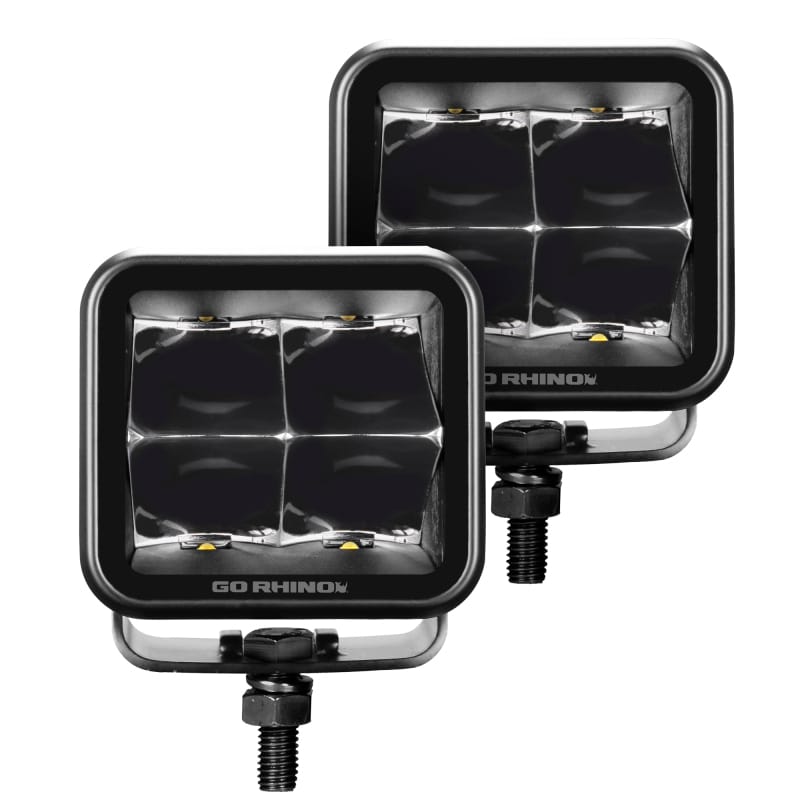 Go Rhino — Go Rhino Xplor Blackout Series Cube LED Spot Light Kit (Surface/Threaded Stud Mnt) 3x3 - Blk (Pair)
BLK-3x3 Spot Lights