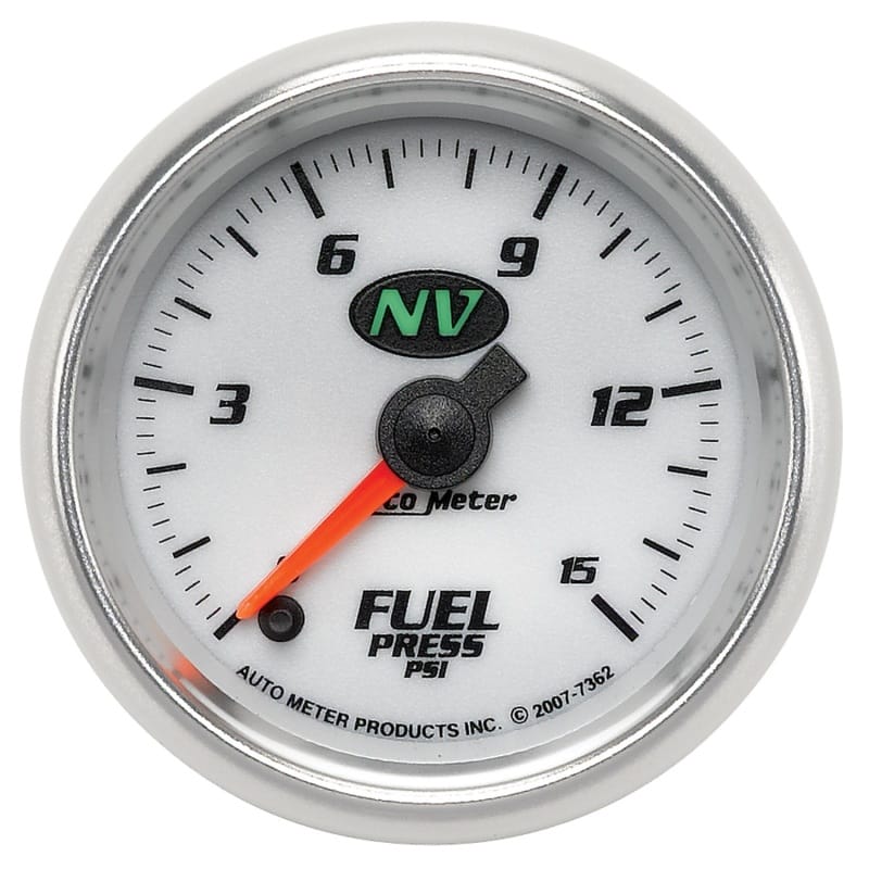 AutoMeter — GAUGE, FUEL PRESSURE, 2 1/16", 15PSI, DIGITAL STEPPER MOTOR, NV