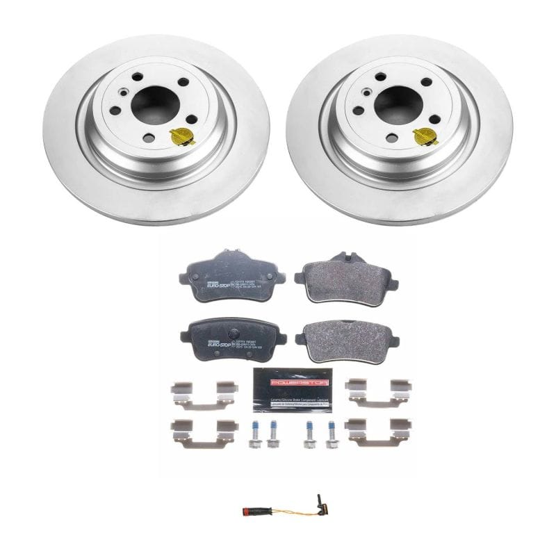 PowerStop — Genuine Geomet Coated Rotors, ECE-R90 Brake Pads + Hardware Kit