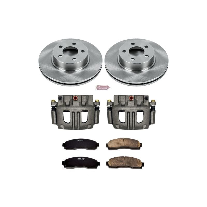 PowerStop — OE Stock Replacement Low-Dust Ceramic Brake Pad, Rotor and Caliper Kit