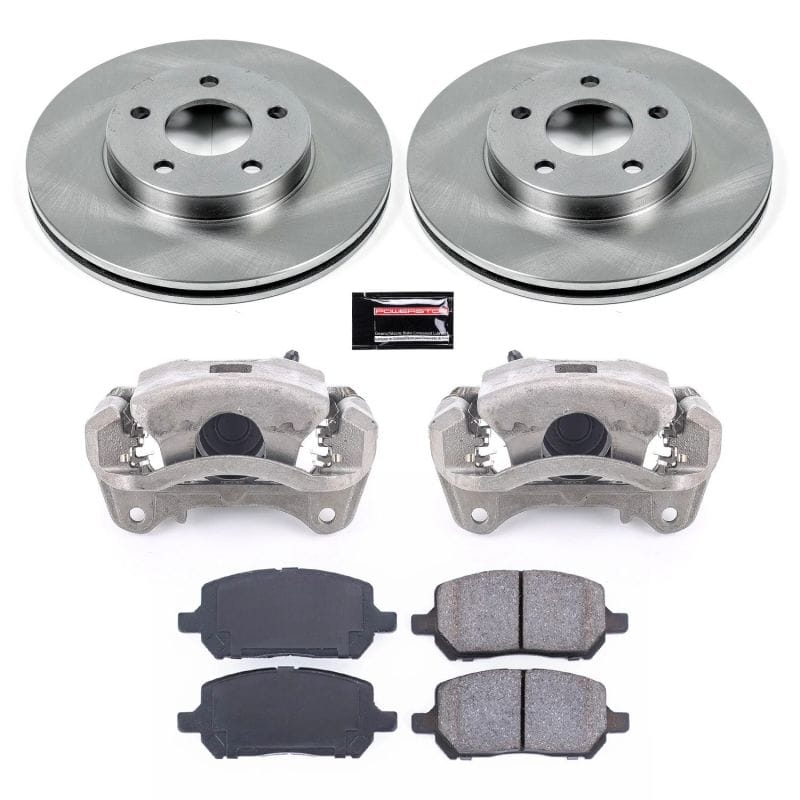 PowerStop — OE Stock Replacement Low-Dust Ceramic Brake Pad, Rotor and Caliper Kit