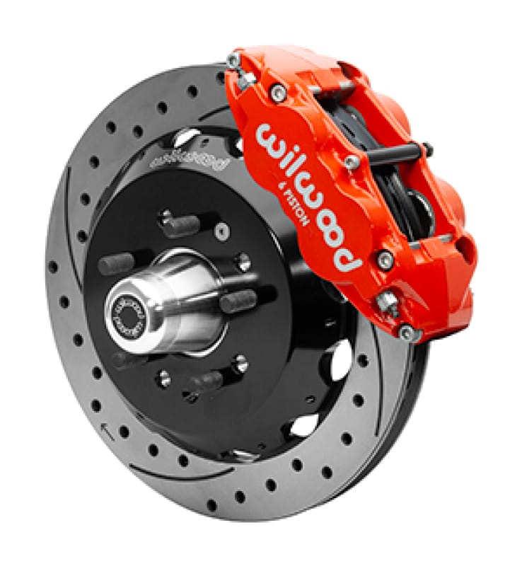 Wilwood — KIT,FRONT,55-57 CHEVY,CPP 2in. DROP SPINDLE,FNSL6R,12.88 ROTOR,DRILLED,RED