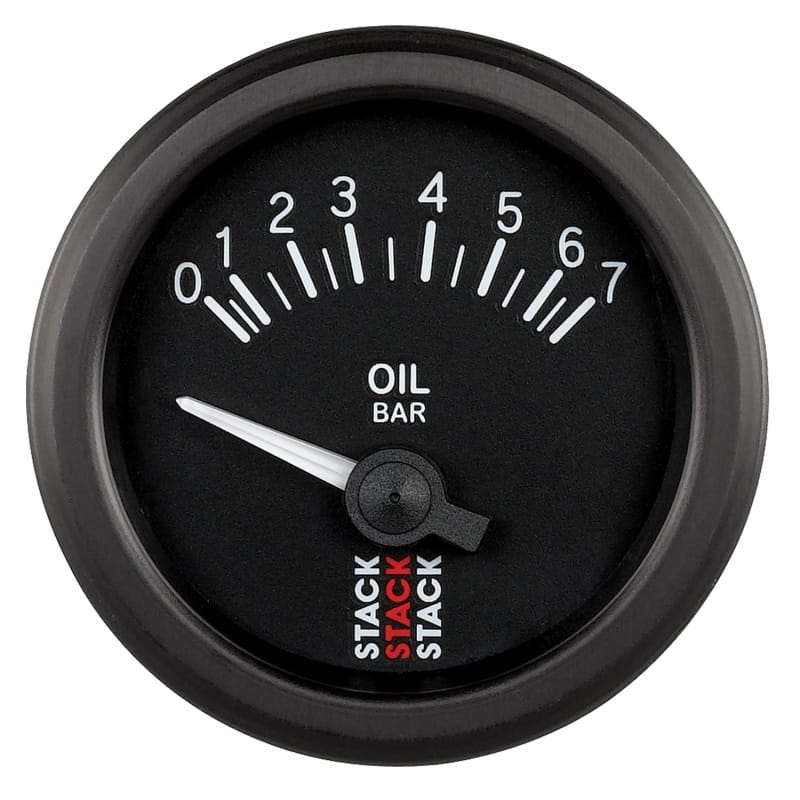 AutoMeter — GAUGE, OIL PRESS, ELECTRIC, 52MM, BLACK, 0-7 BAR, M10 (M)