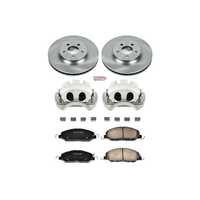 PowerStop — OE Stock Replacement Low-Dust Ceramic Brake Pad, Rotor and Caliper Kit