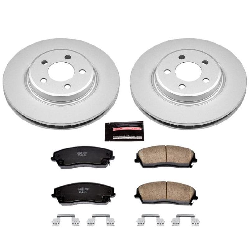 PowerStop — Genuine Geomet Coated Rotor and Low-Dust Ceramic Brake Pad Kit