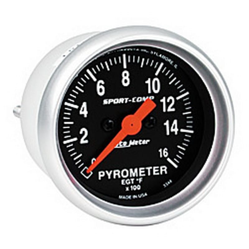AutoMeter — GAUGE, PYROMETER (EGT), 2 1/16", 1600?F, DIGITAL STEPPER MOTOR, SPORT-COMP