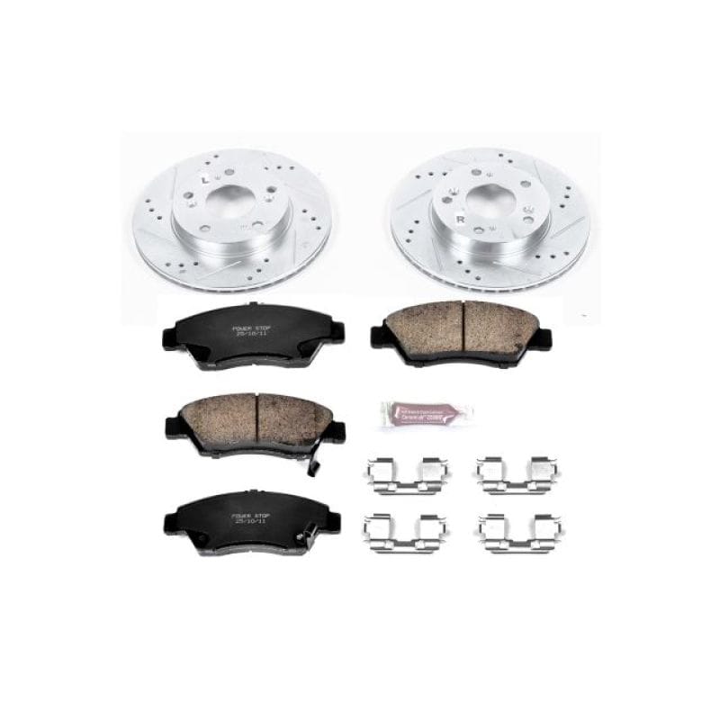 PowerStop — Z23 Daily Driver Carbon-Fiber Ceramic Brake Pad and Drilled & Slotted Rotor Kit