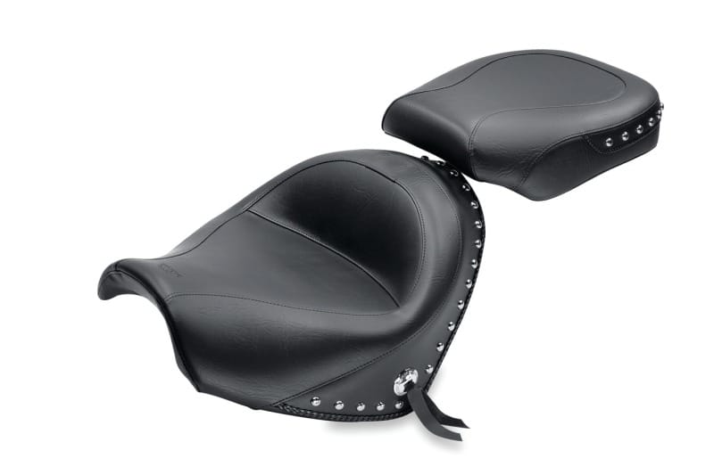Mustang Motorcycle — Mustang 09-21 Suzuki Boulevard C50 & C50T Standard Touring 2PC Seat w/Studs - Black