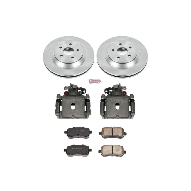 PowerStop — OE Stock Replacement Low-Dust Ceramic Brake Pad, Rotor and Caliper Kit