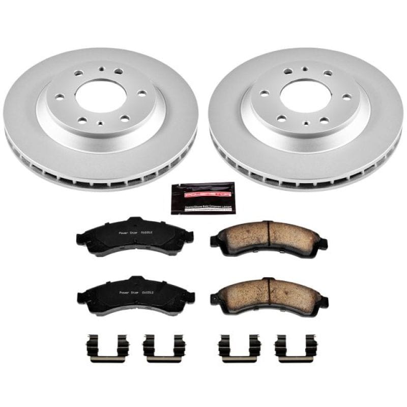 PowerStop — Genuine Geomet Coated Rotor and Low-Dust Ceramic Brake Pad Kit