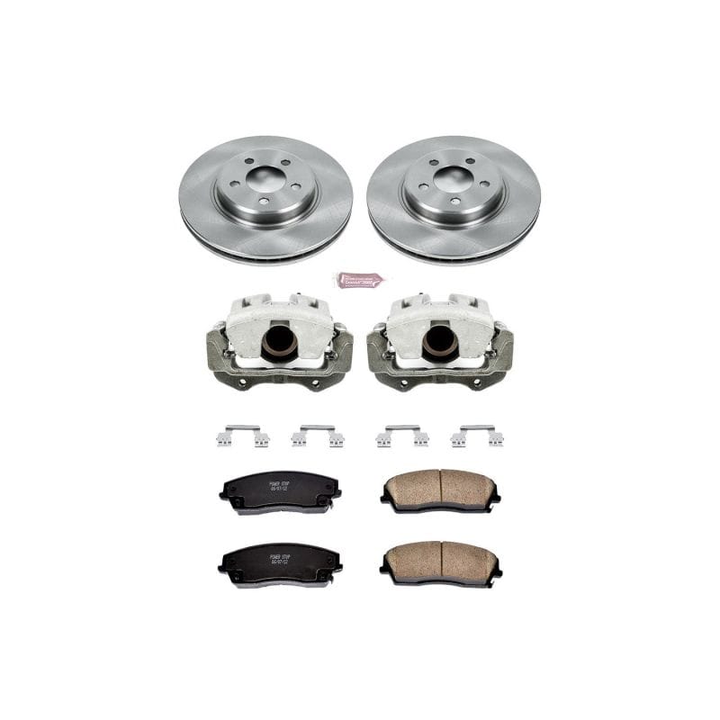 PowerStop — OE Stock Replacement Low-Dust Ceramic Brake Pad, Rotor and Caliper Kit