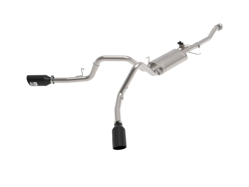 aFe — Gemini XV 3 IN 304 Stainless Steel Cat-Back Exhaust System w/ Cut-Out Black