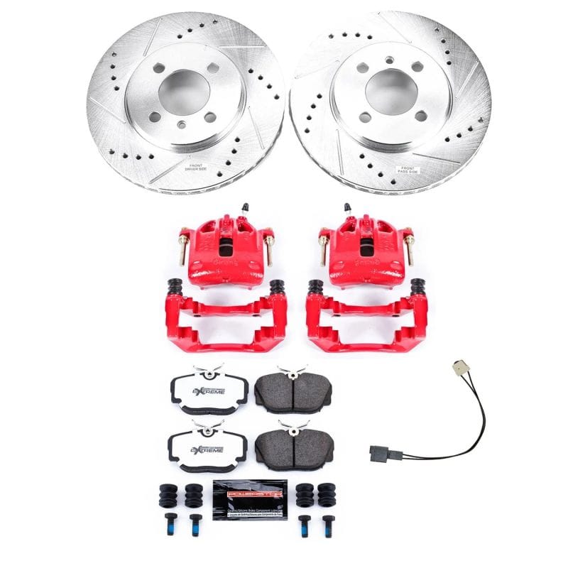PowerStop — Z36 Truck and SUV Ceramic Brake Pad, Drilled & Slotted Rotor, and Caliper Kit