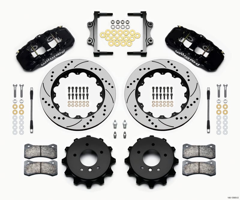 Wilwood — KIT,REAR,BMW E90,07-11,AERO4,14.00x1.10 SRP,BLACK,W/LINES