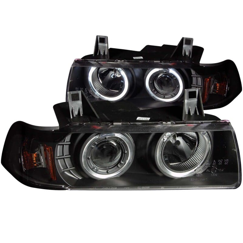 ANZO — ANZO 1992-1998 BMW 3 Series E36 Projector Headlights w/ Halo Black G2 1 pc
Head Light Set
HdLtSet