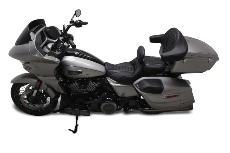 Mustang Motorcycle — Mustang 23-24 HD CVO Rd Glide(ST), 2024 Rd Glide and Str Glide Deluxe Pass Seat - Black/Gray Stitch