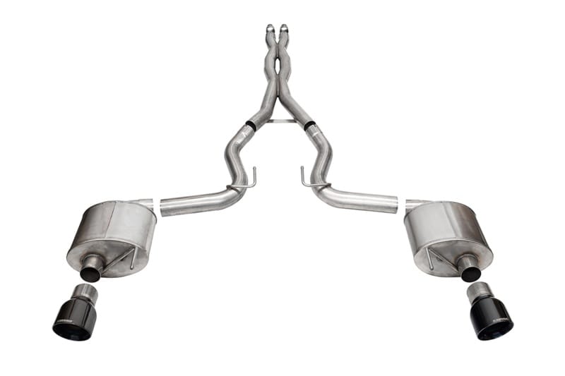CORSA Performance — 3.0in. Dual Rear Exit Cat-Back Exhaust System with 4.5in. Black PVD Pro Series T