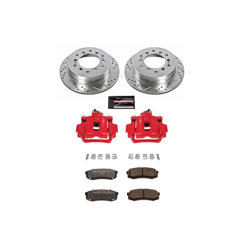 PowerStop — Z36 Truck and SUV Ceramic Brake Pad, Drilled & Slotted Rotor, and Caliper Kit