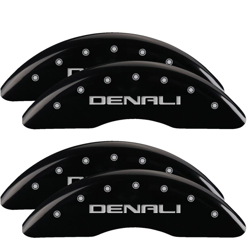 MGP — Set of 4 caliper covers, Engraved Front and Rear: Denali, Black powder coat fini