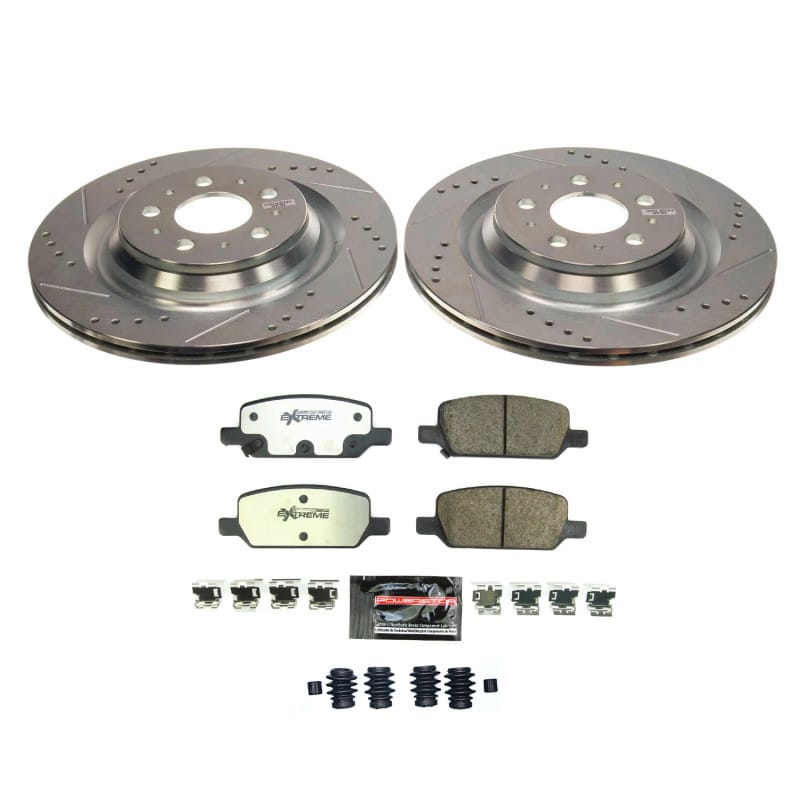 PowerStop — Z26 Street Performance Ceramic Brake Pad and Drilled & Slotted Rotor Kit